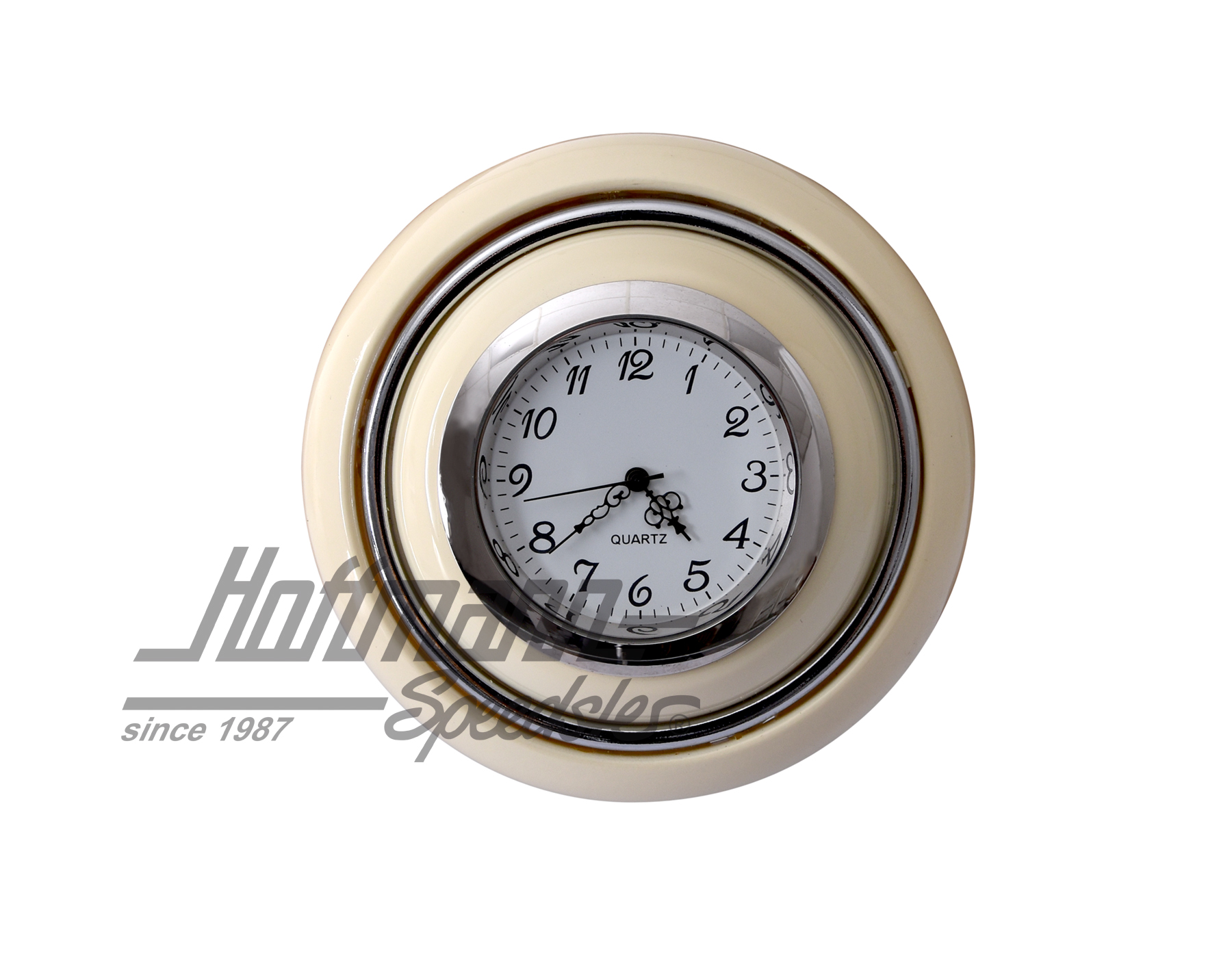 Hupenknopf, mit Uhr, Käfer/Bus, elfenbe.