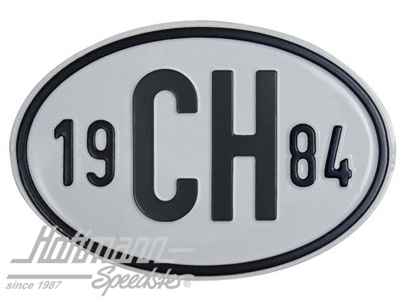 Nationalitätsschild "CH", "1984", Alu
