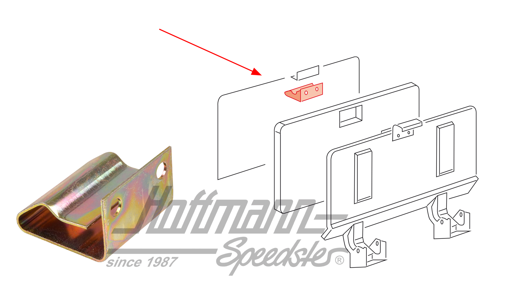 Klammer, Motorklappe, Bus T3 Klammer, Motorklappe, Bus T3
