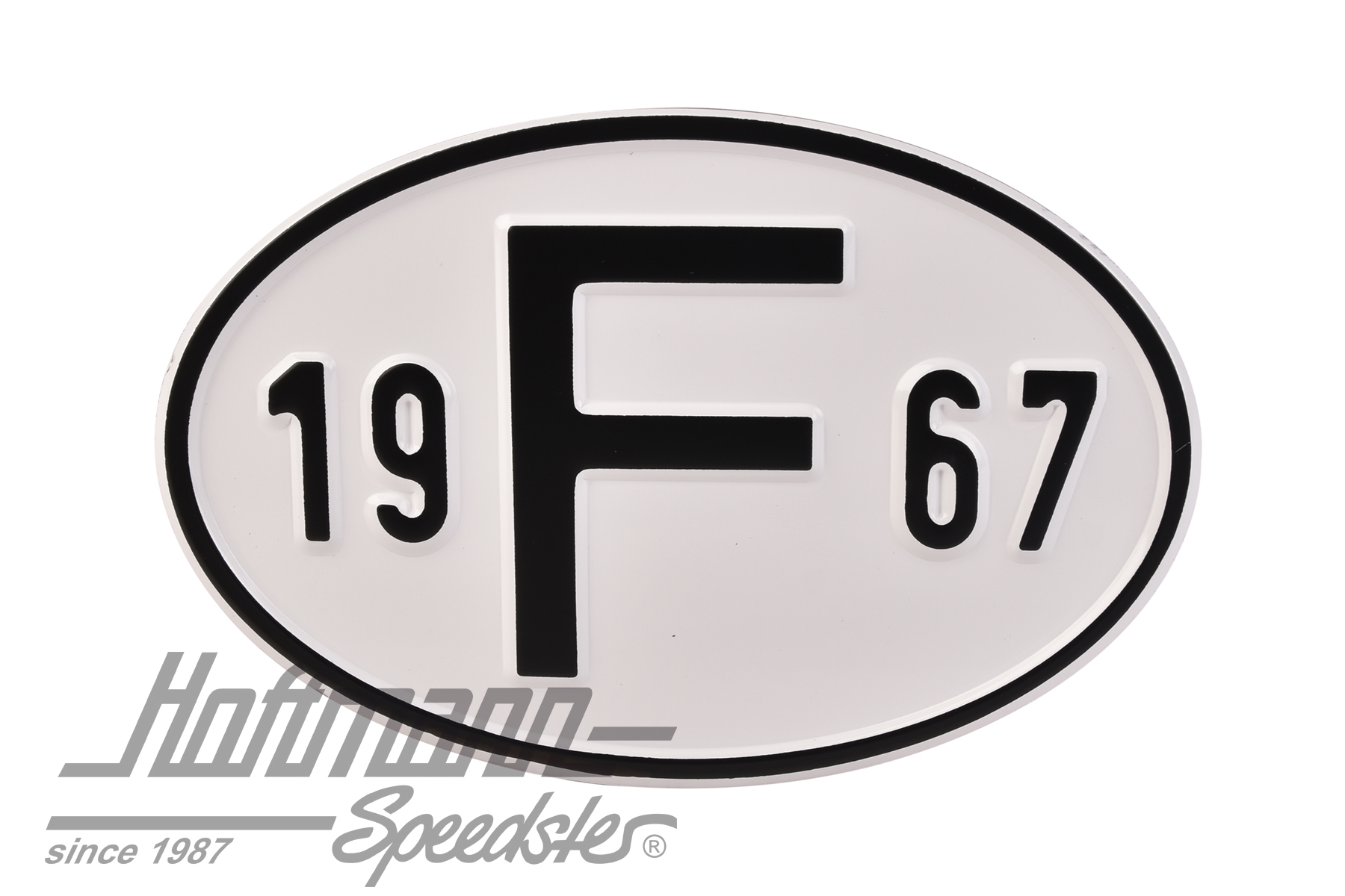 Nationalitätsschild "F", "1967", Alu