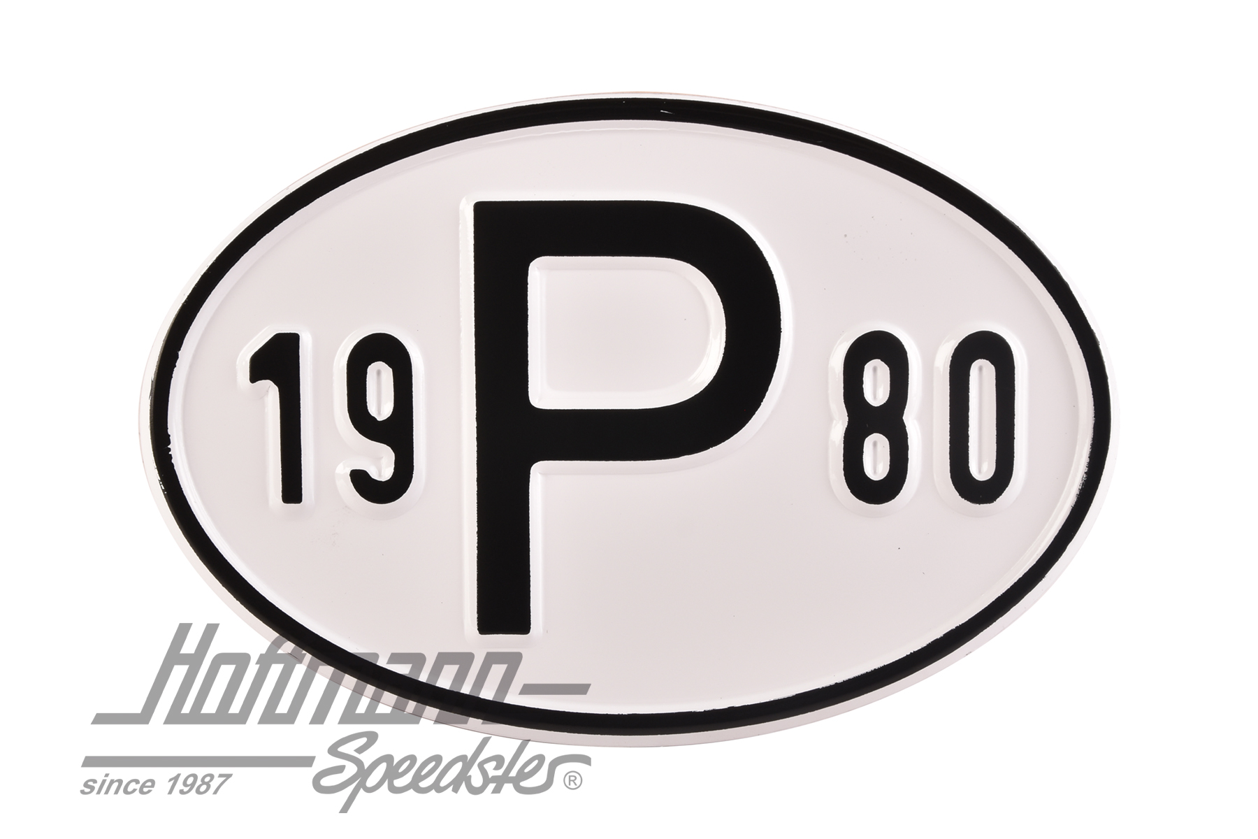 Nationalitätsschild "P", "1980", Alu