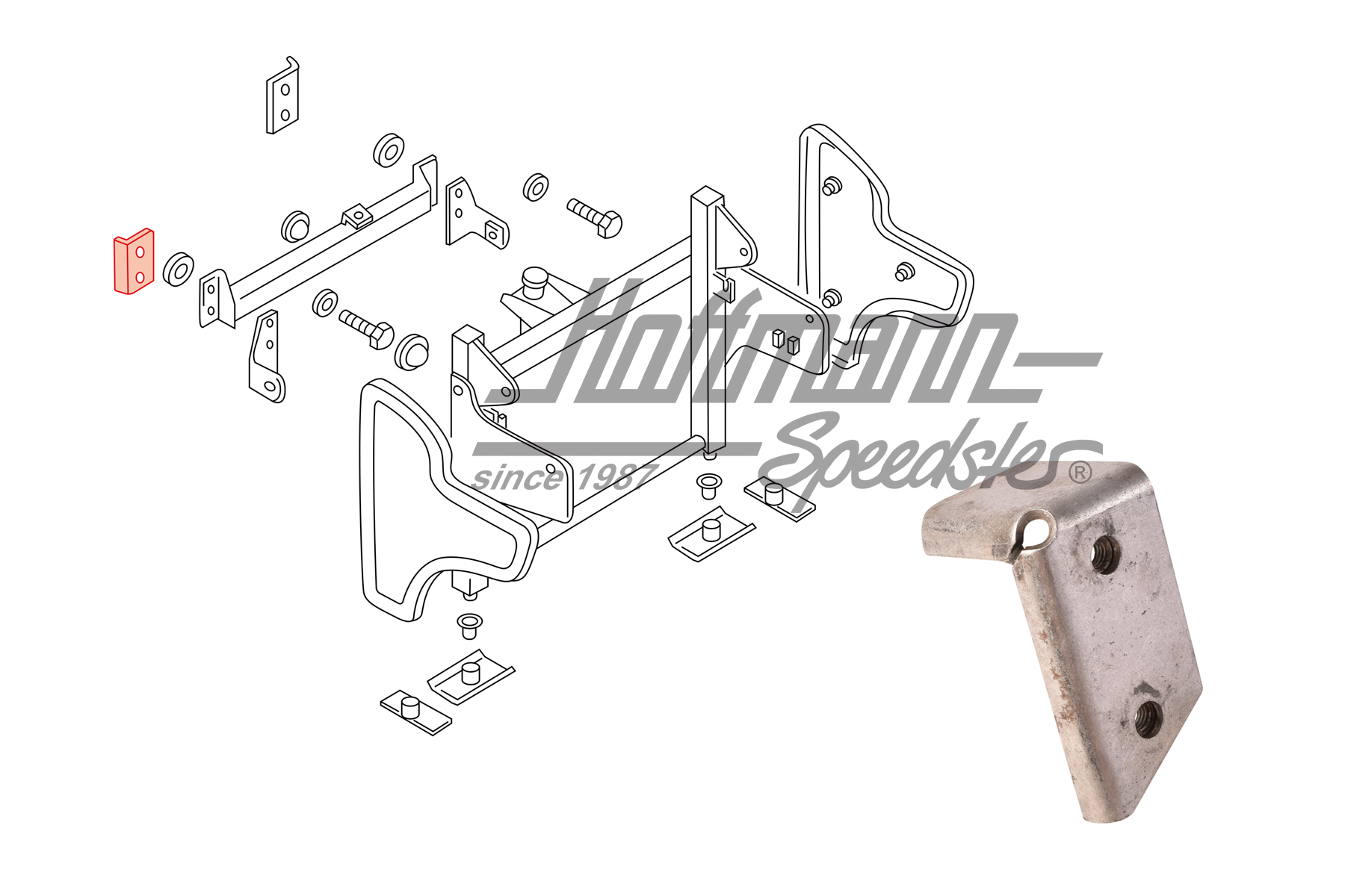 Verstärkungsplatte, Klappsitz, links Verstärkungsplatte, Klappsitz, links