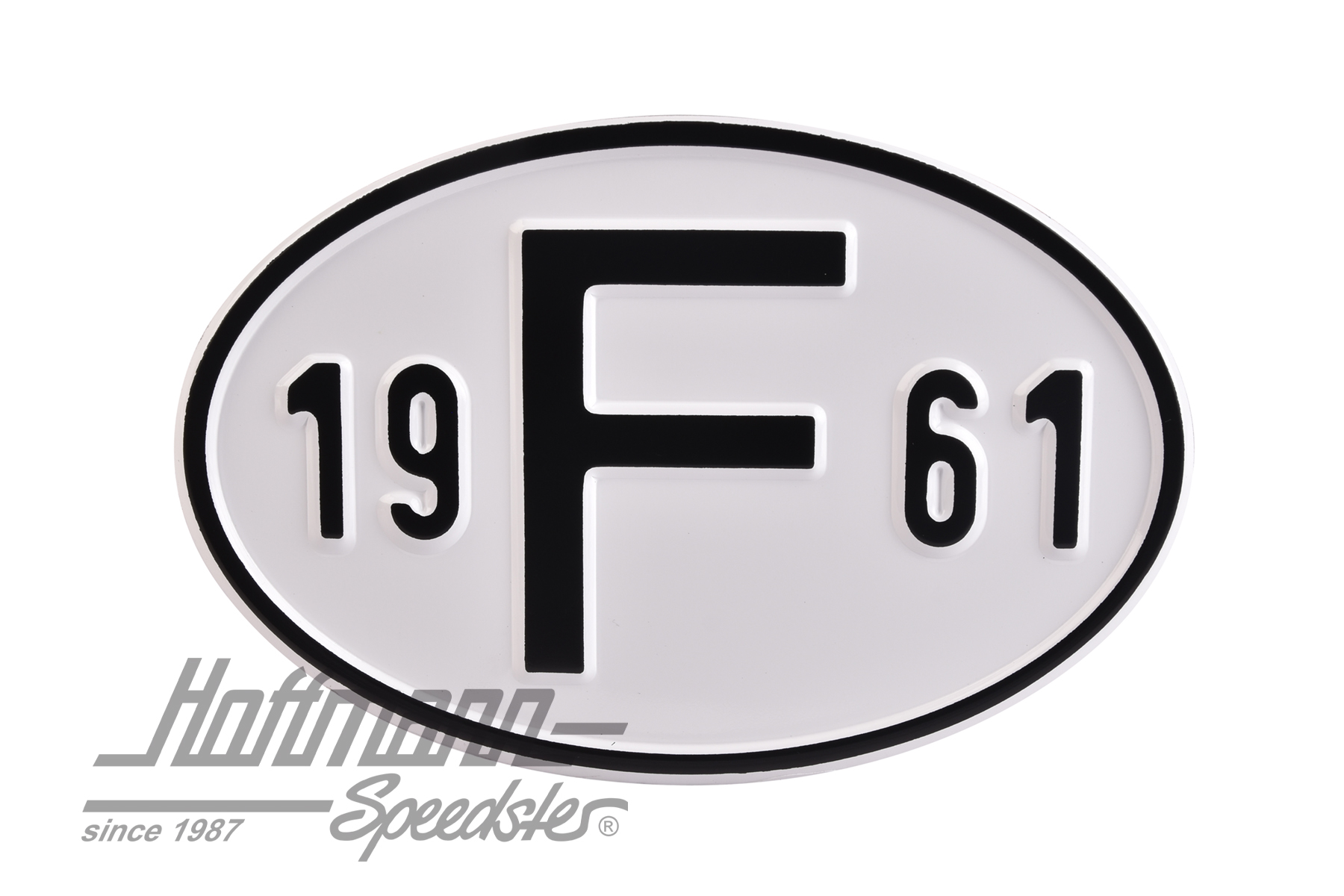 Nationalitätsschild "F", "1961", Alu