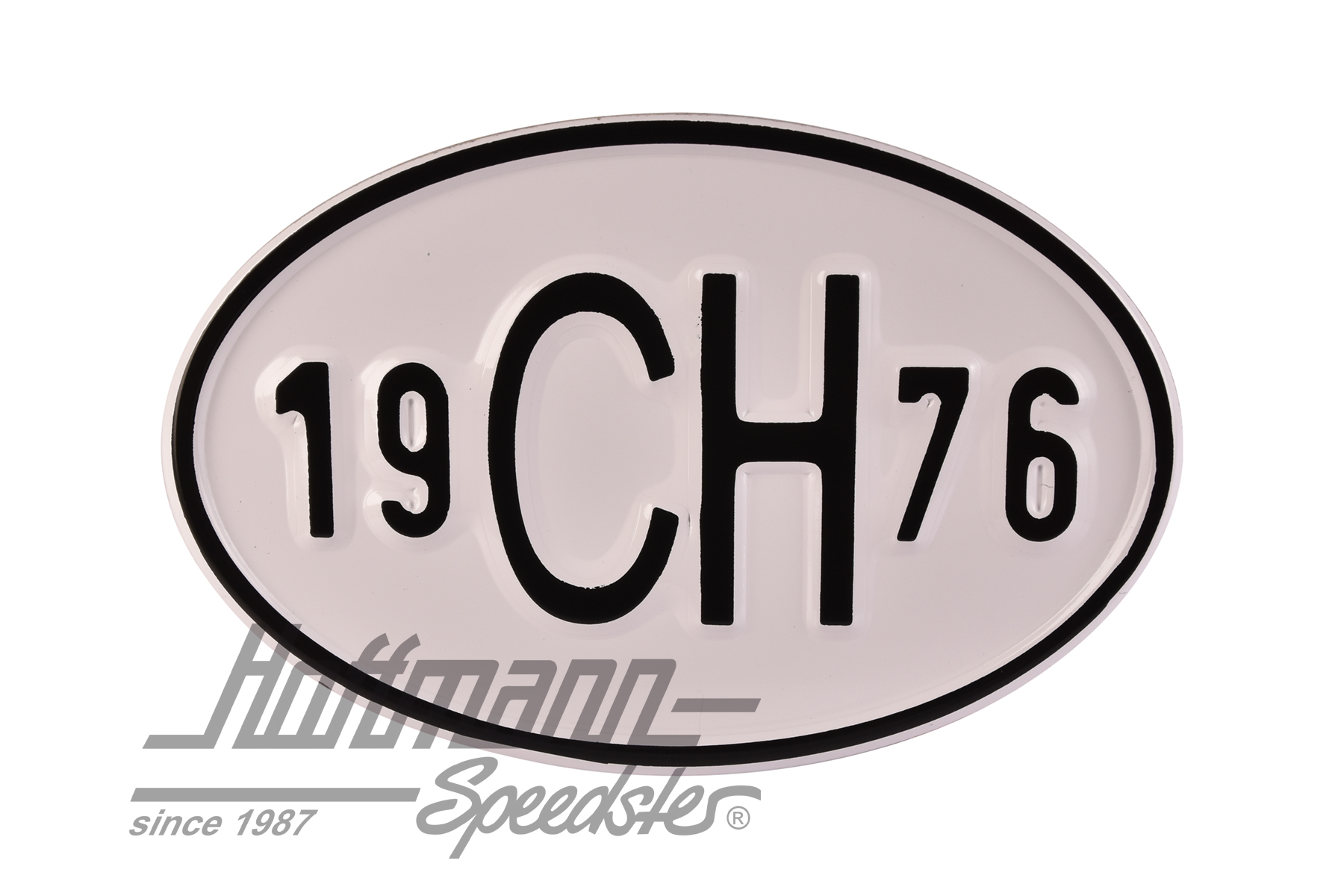 Nationalitätsschild "CH", "1976", Alu