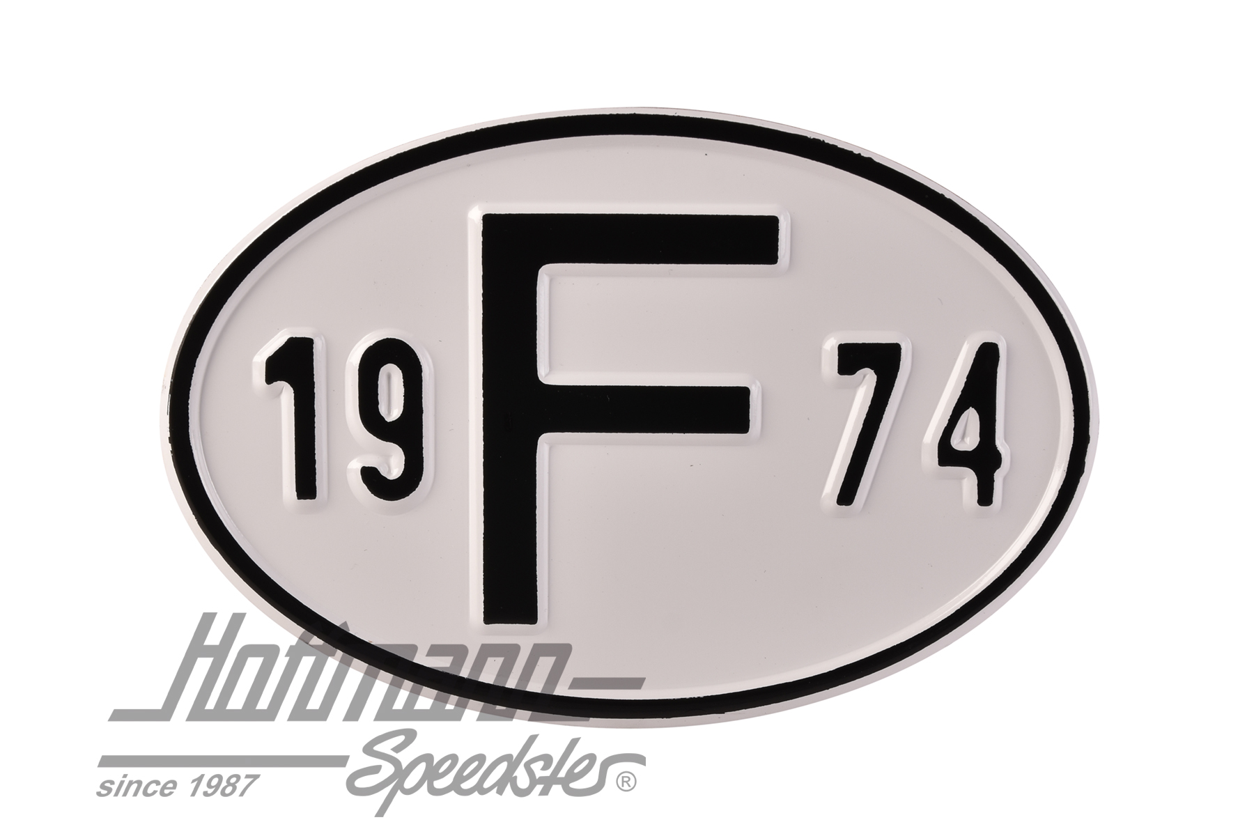 Nationalitätsschild "F", "1974", Alu