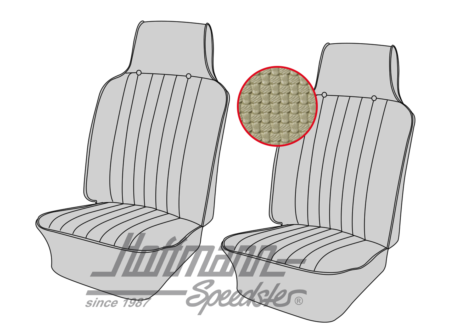 Sitzbezüge, vorne, 68-69, Korb, beige