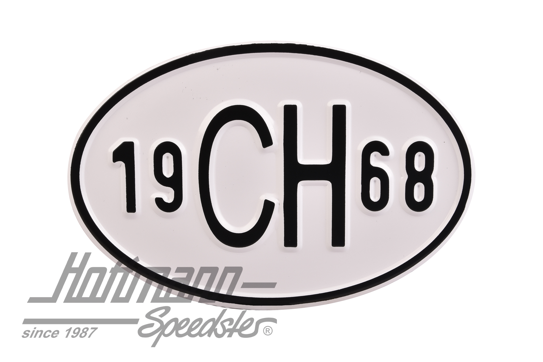 Nationalitätsschild "CH", "1968", Alu