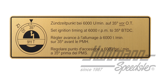 Aufkleber "Zündzeitpunkt", 911, 2.0-2.2
