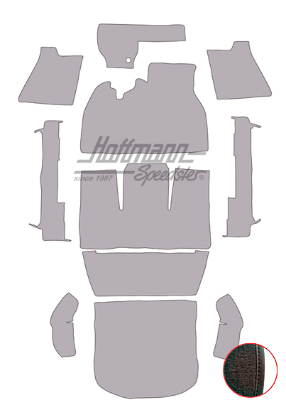 Teppichsatz für Limousine, 1302, anthrazit Teppichsatz für Limousine, 1302, anthrazit
