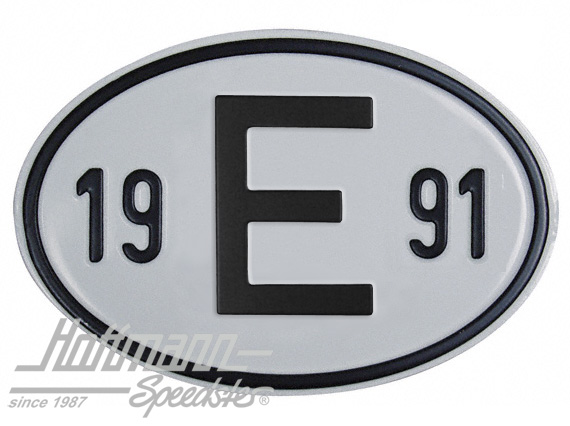Nationalitätsschild "E", "1991", Alu
