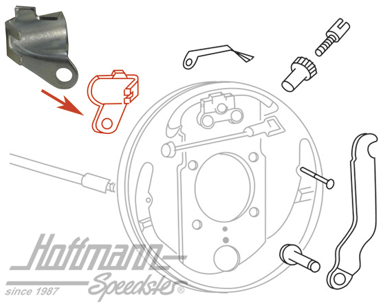Halteblech, Bremsseil, Bus T1,rechts,-63 Halteblech, Bremsseil, Bus T1,rechts,-63