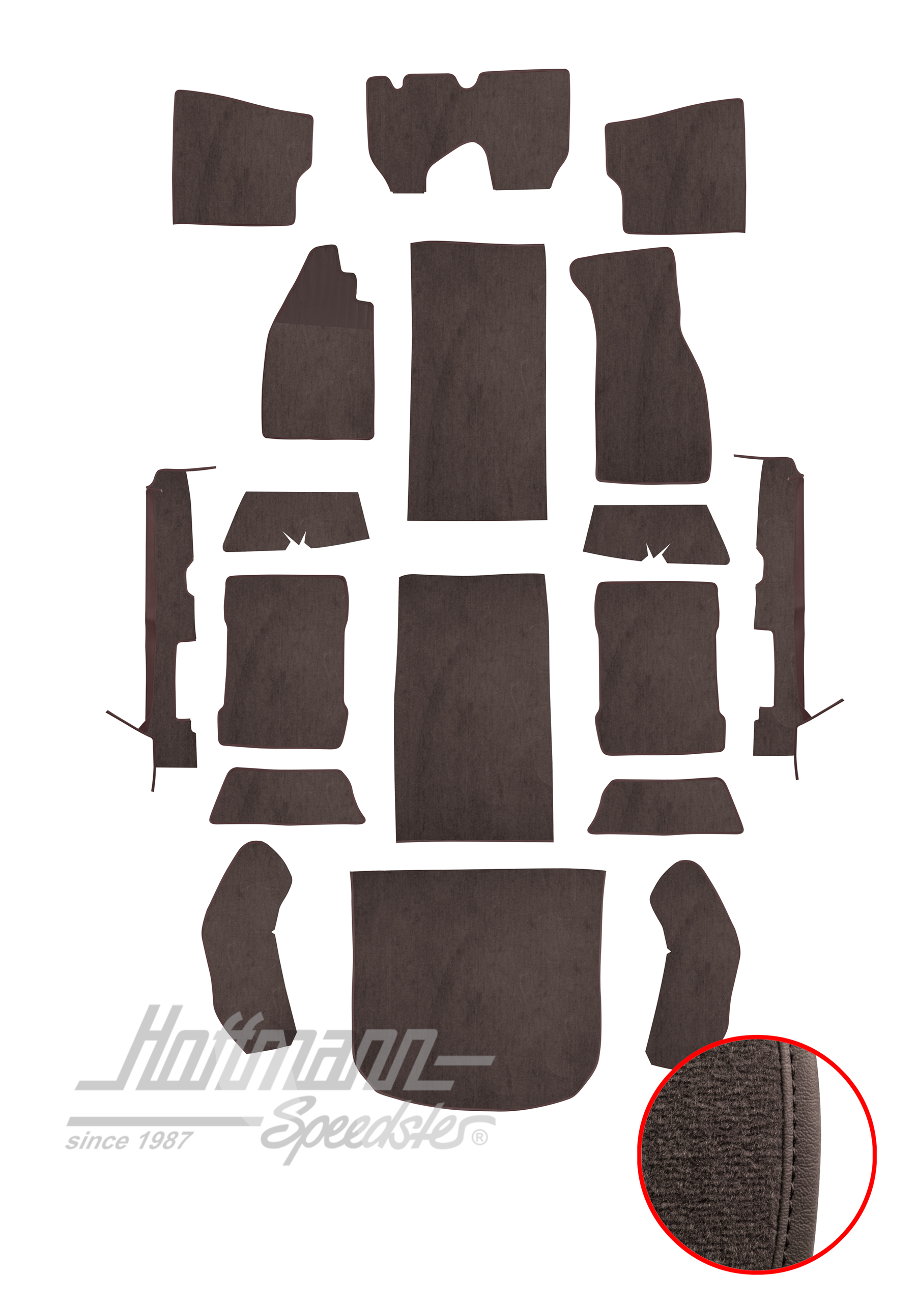 Teppichsatz für Limousine, 8.72-, anthrazit Teppichsatz für Limousine, 8.72-, anthrazit