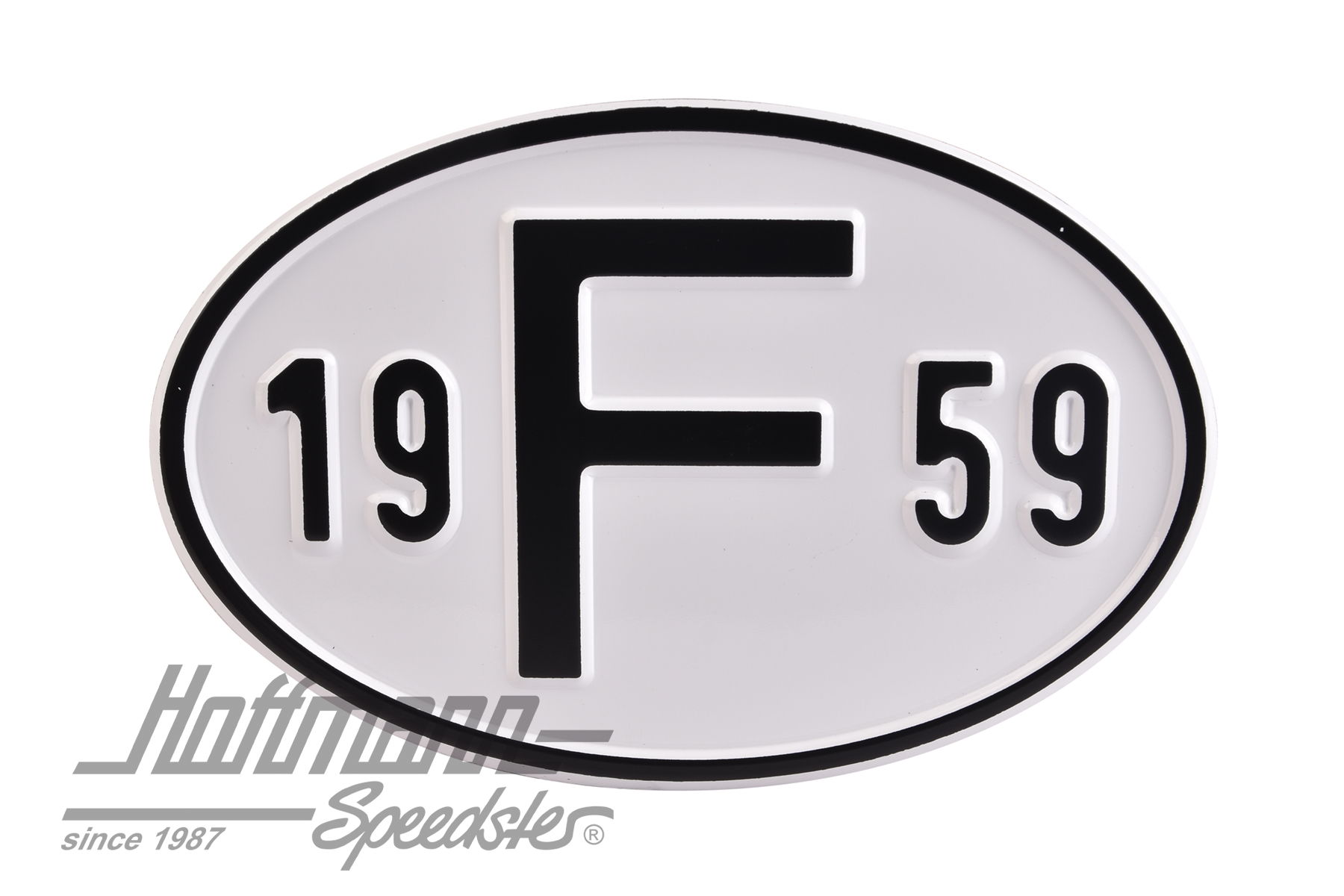 Nationalitätsschild "F", "1959", Alu