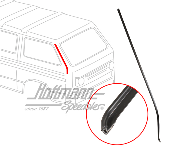 Zierleiste, A-Säule, Bus T3, schwarz,re. Zierleiste, A-Säule, Bus T3, schwarz,re.