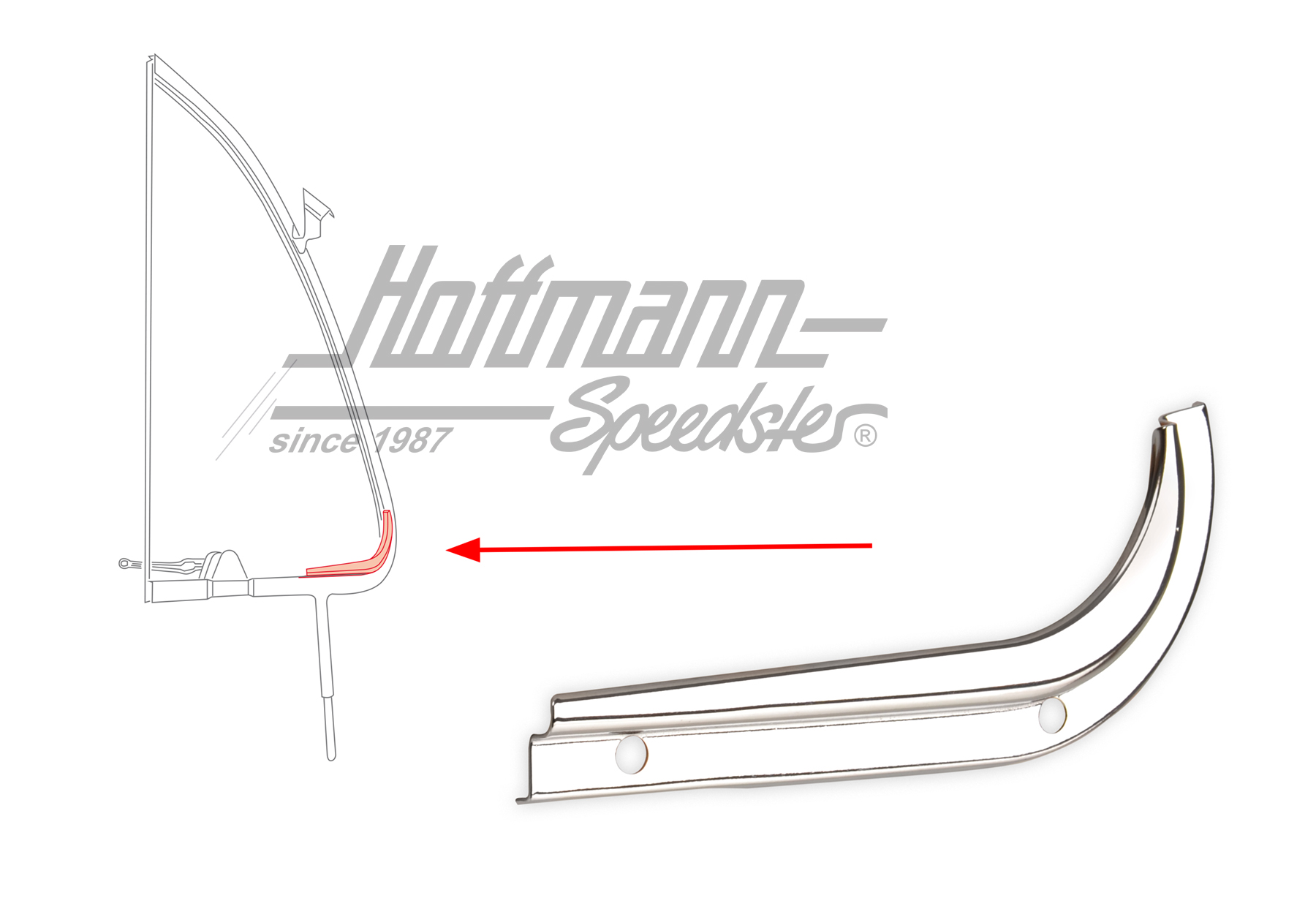 Blende, Drehfenster, 10.52-7.64, rechts Blende, Drehfenster, 10.52-7.64, rechts