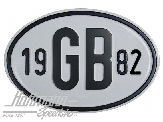 Nationalitätsschild "GB", "1982", Alu