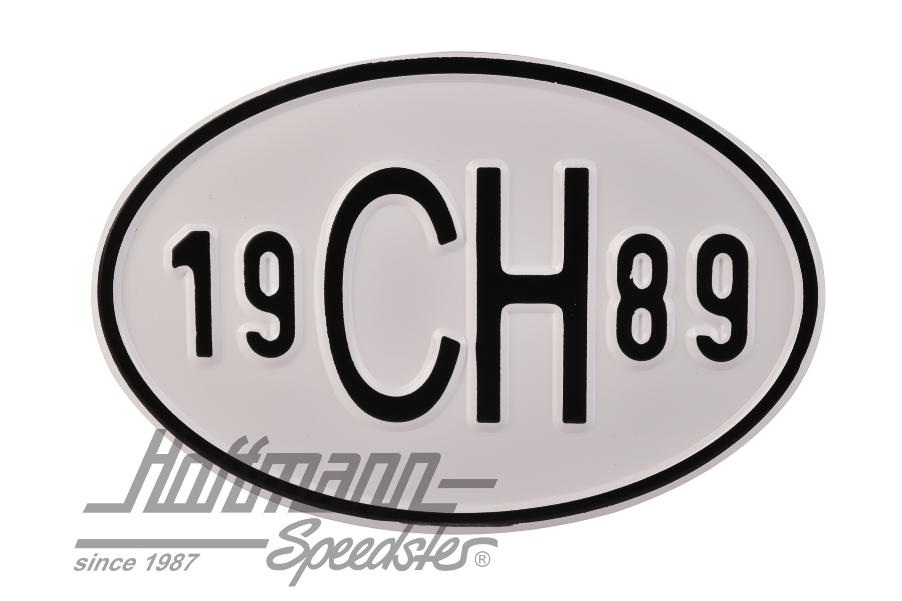 Nationalitätsschild "CH", "1989", Alu