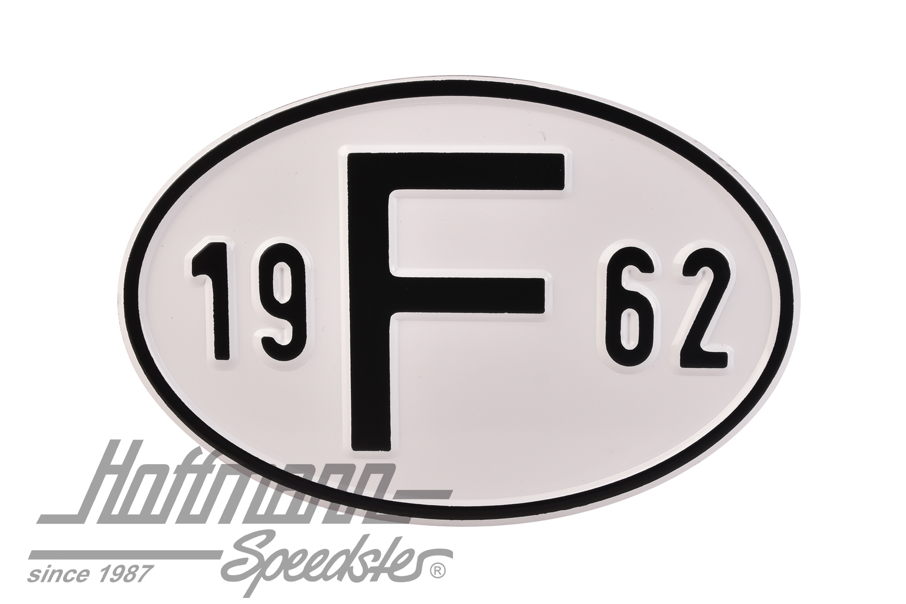Nationalitätsschild "F", "1962", Alu