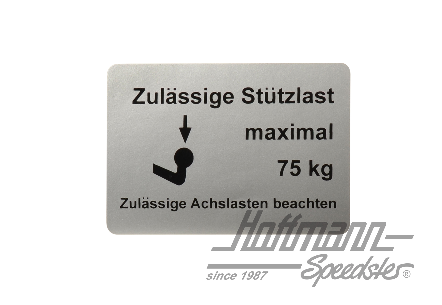 Aufkleber "Zulässige Stützlast", 75kg Aufkleber "Zulässige Stützlast", 75kg