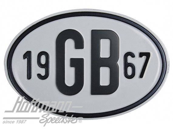 Nationalitätsschild "GB", "1967", Alu