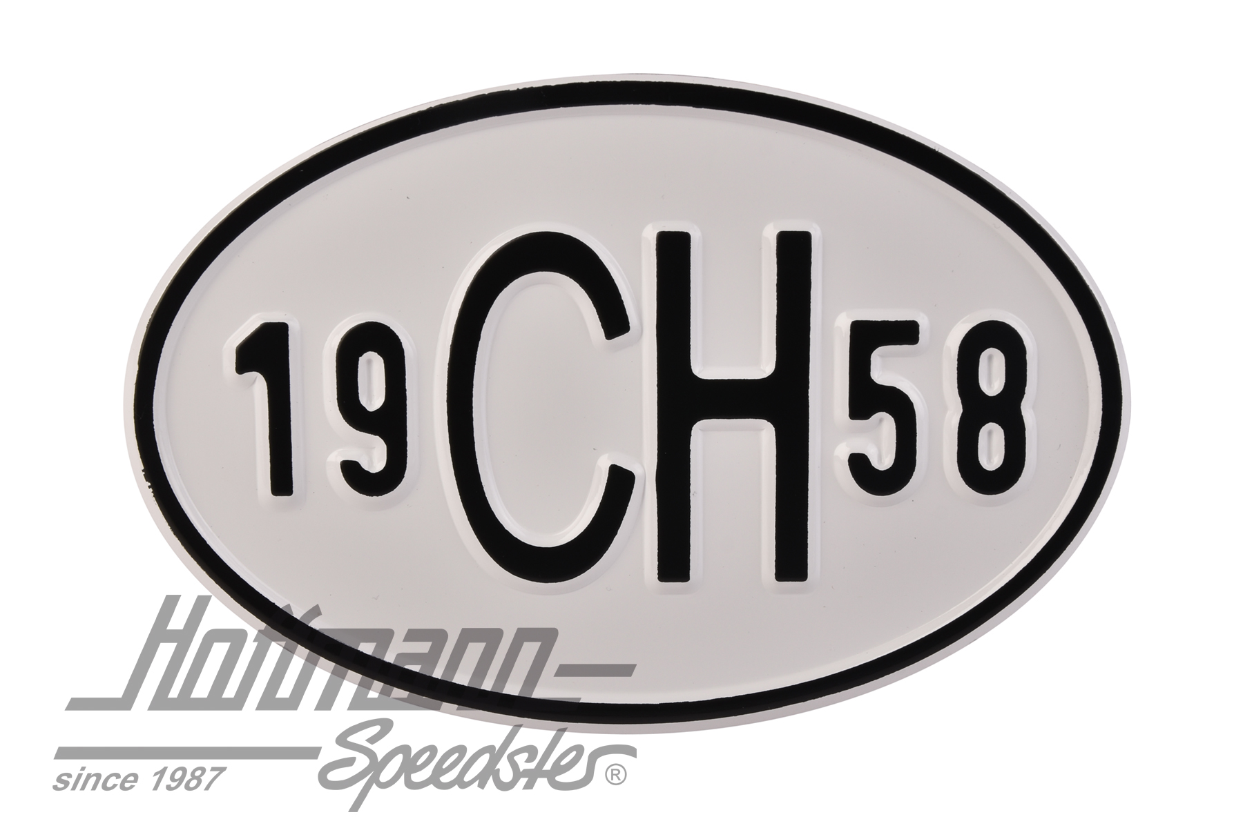 Nationalitätsschild "CH", "1958", Alu