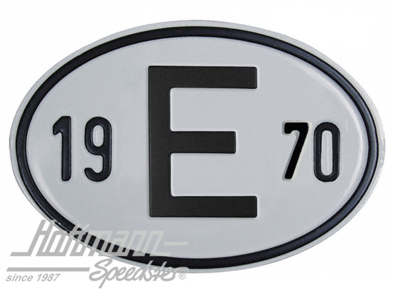 Nationalitätsschild "E", "1970", Alu
