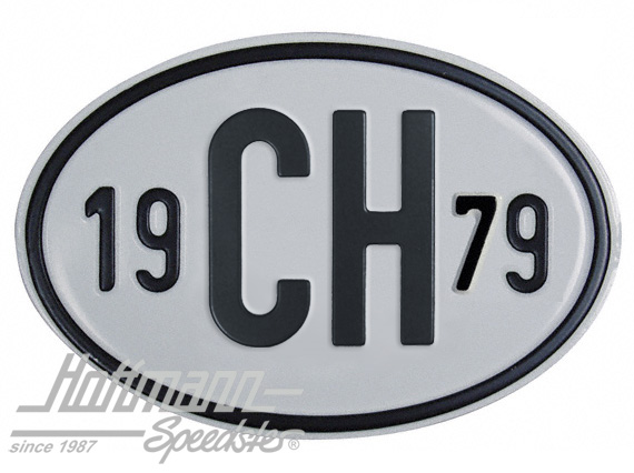 Nationalitätsschild "CH", "1979", Alu