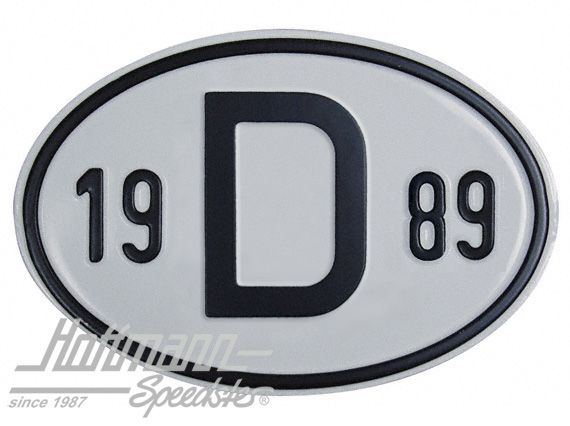 Nationalitätsschild "D", "1989", Alu