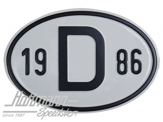 Nationalitätsschild "D", "1986", Alu