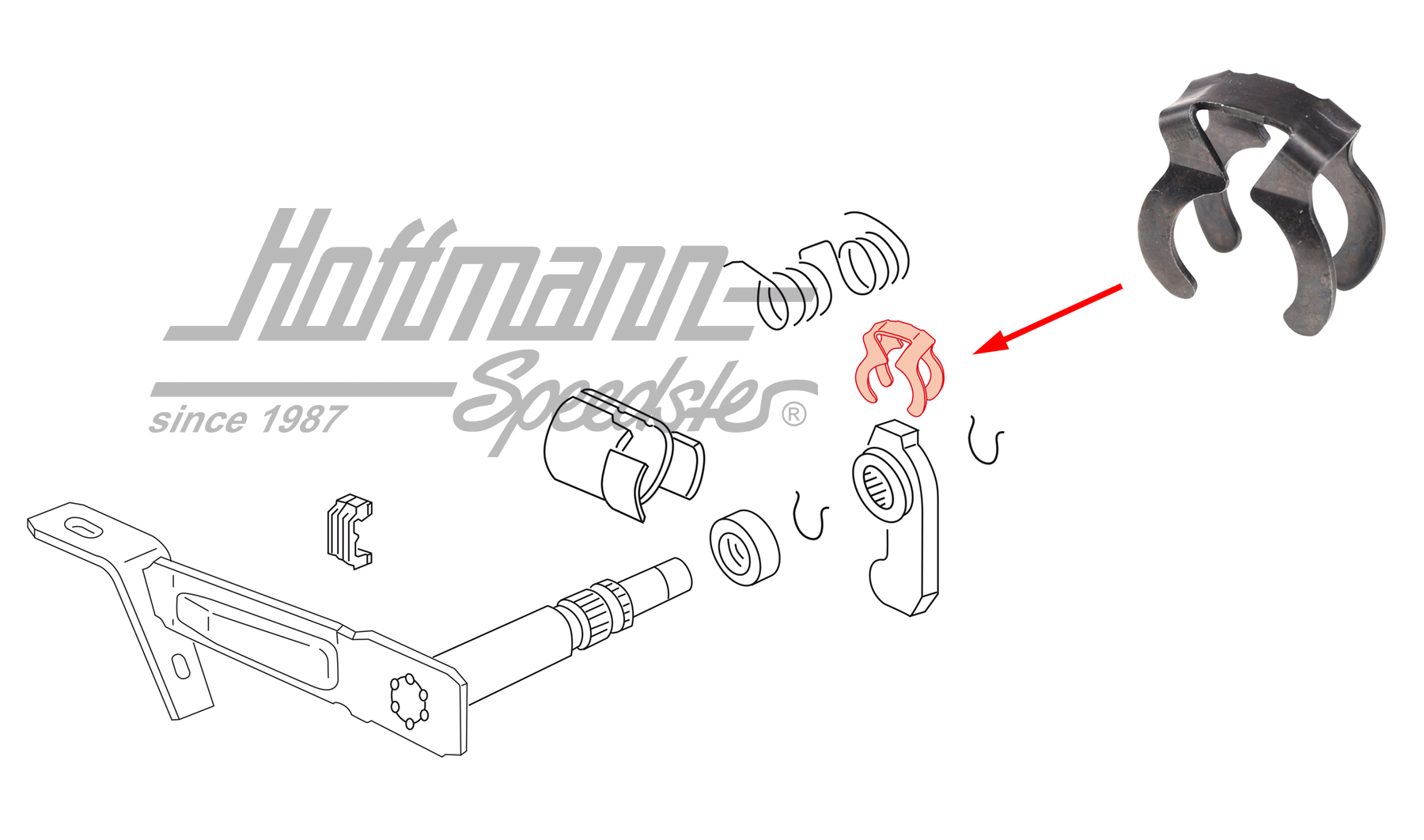 Sicherungsklammer, Kupplungshebel Sicherungsklammer, Kupplungshebel