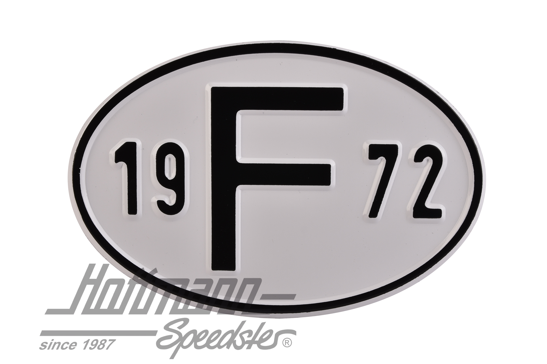 Nationalitätsschild "F", "1972", Alu