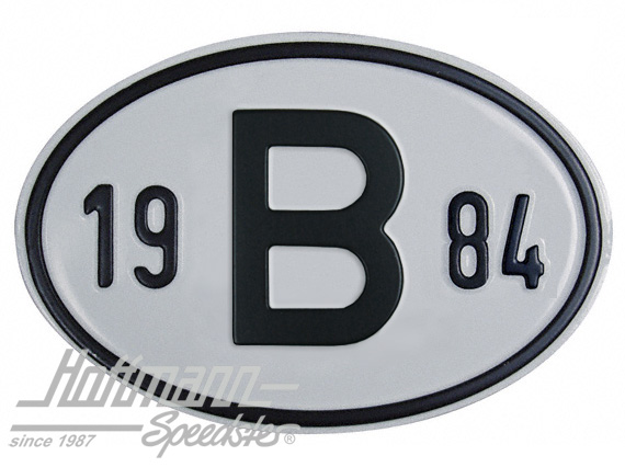 Nationalitätsschild "B", "1984", Alu