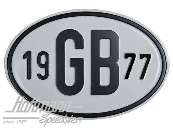 Nationalitätsschild "GB", "1977", Alu