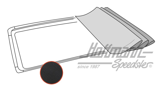 Faltdachbezug, Golf 2, PVC, schwarz