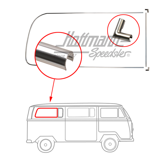 Zierrahmen Alu, Seitenfenster, hinten, geteilt, rechts Zierrahmen Alu, Seitenfenster, hinten, geteilt, rechts