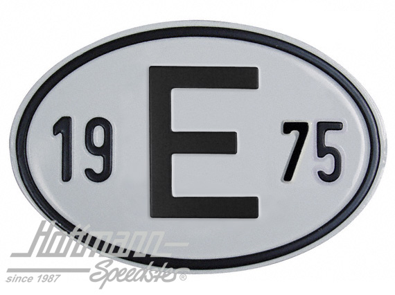 Nationalitätsschild "E", "1975", Alu