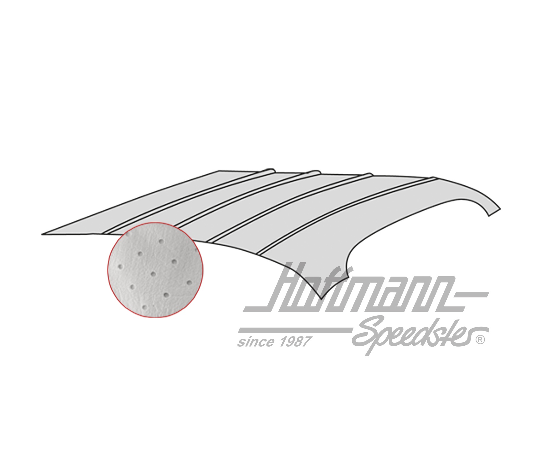 Himmel, Karmann, -.74, perforiert grau Himmel, Karmann, -.74, perforiert grau