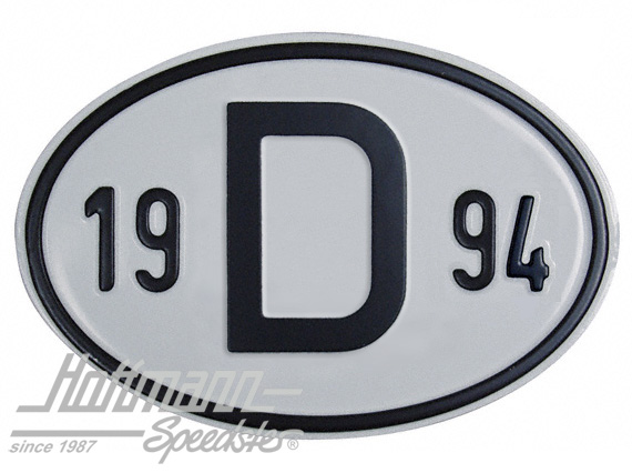 Nationalitätsschild "D", "1994", Alu