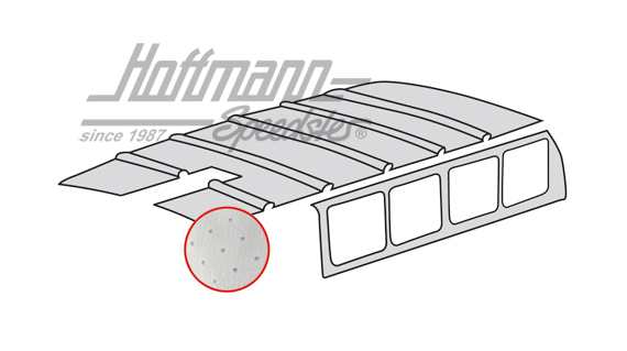 Himmel, Bus T1, 63-67,perforiert,altweiß Himmel, Bus T1, 63-67,perforiert,altweiß