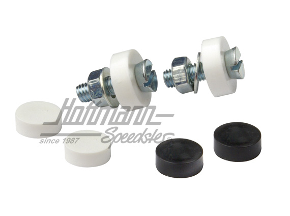 Kennzeichenbefestigung, mit Kappen Kennzeichenbefestigung, mit Kappen