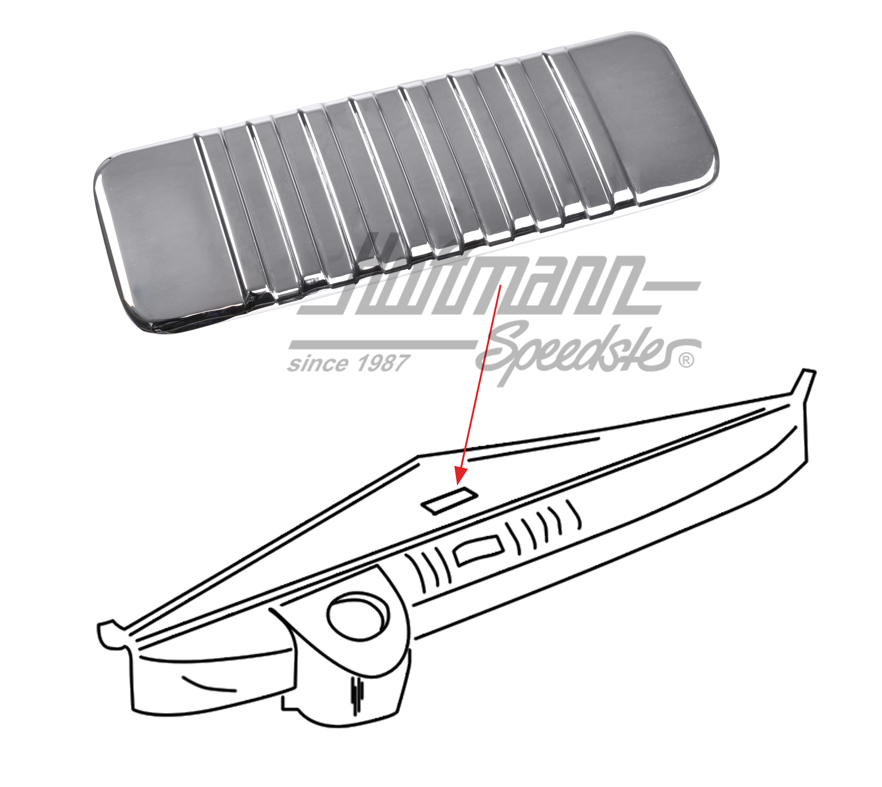 Radioschachtabdeckung, Aluminium poliert