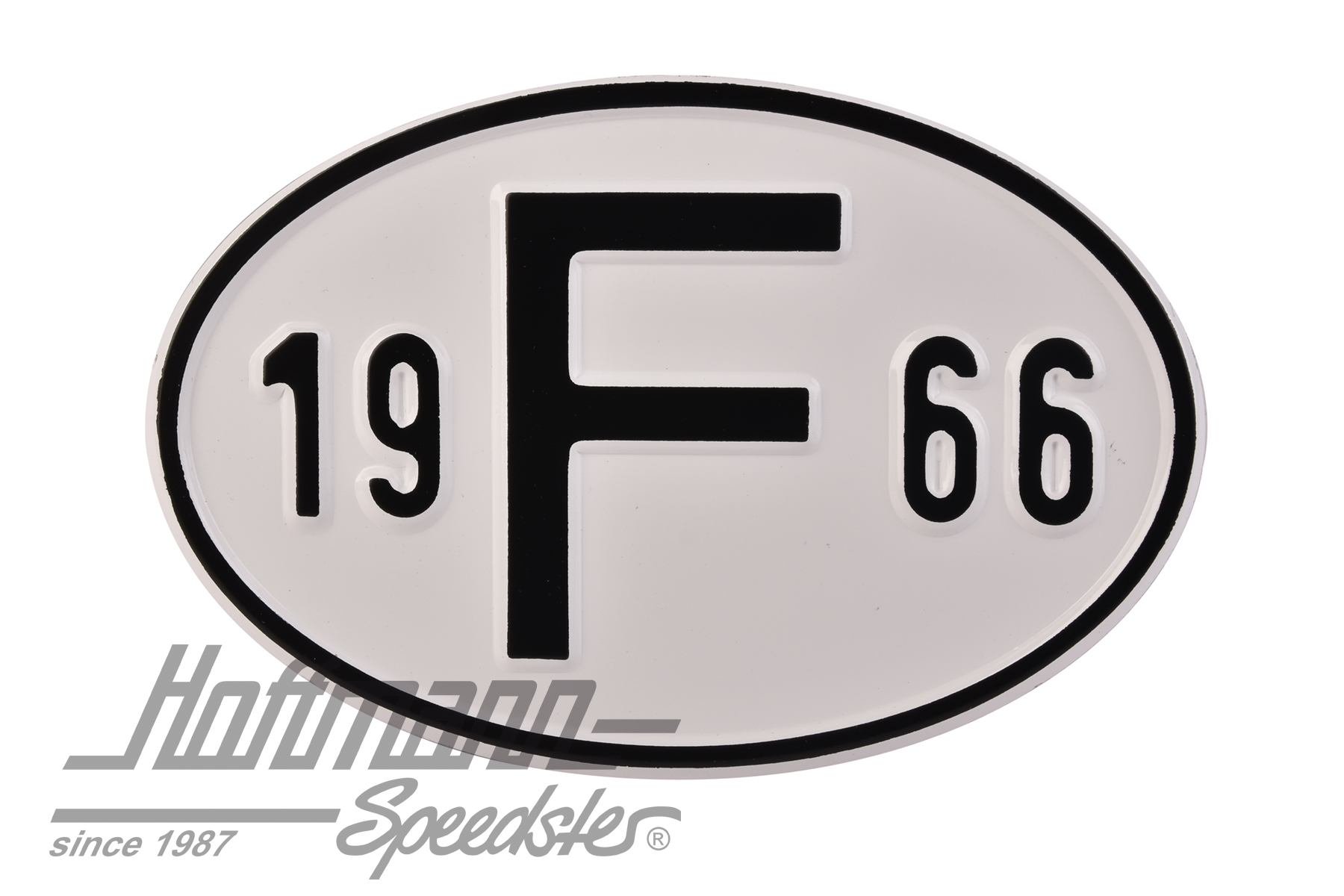 Nationalitätsschild "F", "1966", Alu