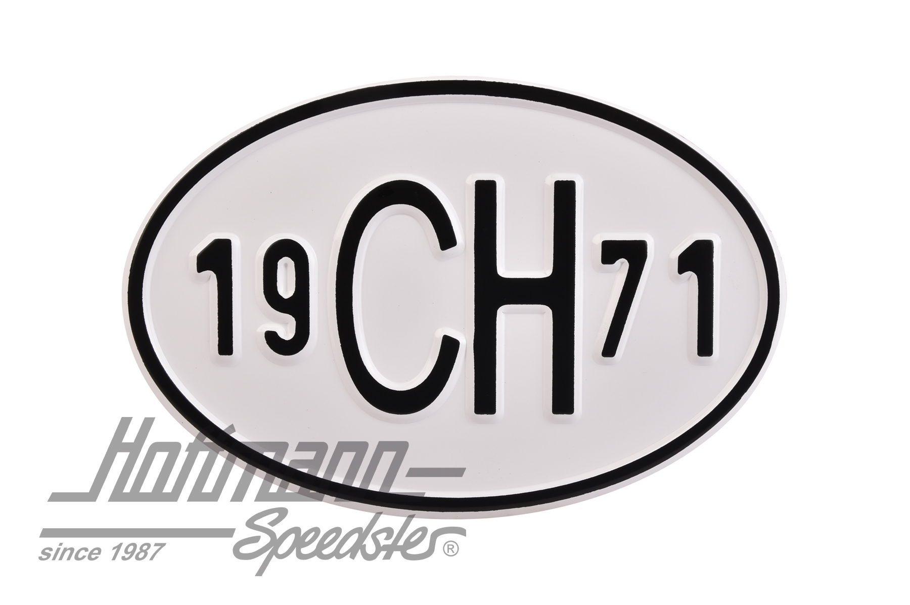 Nationalitätsschild "CH", "1971", Alu
