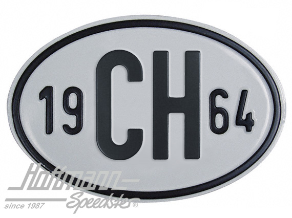 Nationalitätsschild "CH", "1964", Alu
