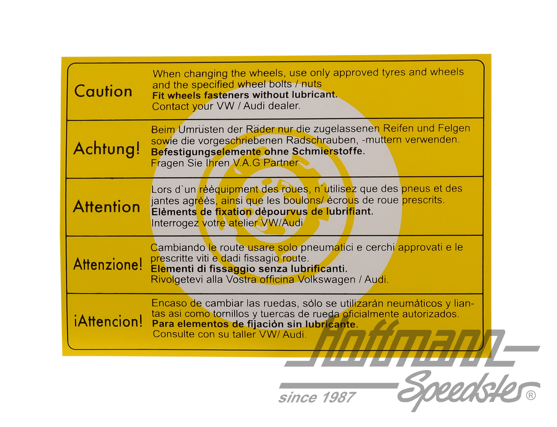 Aufkleber "Achtung Reifenwechsel", groß Aufkleber "Achtung Reifenwechsel", groß