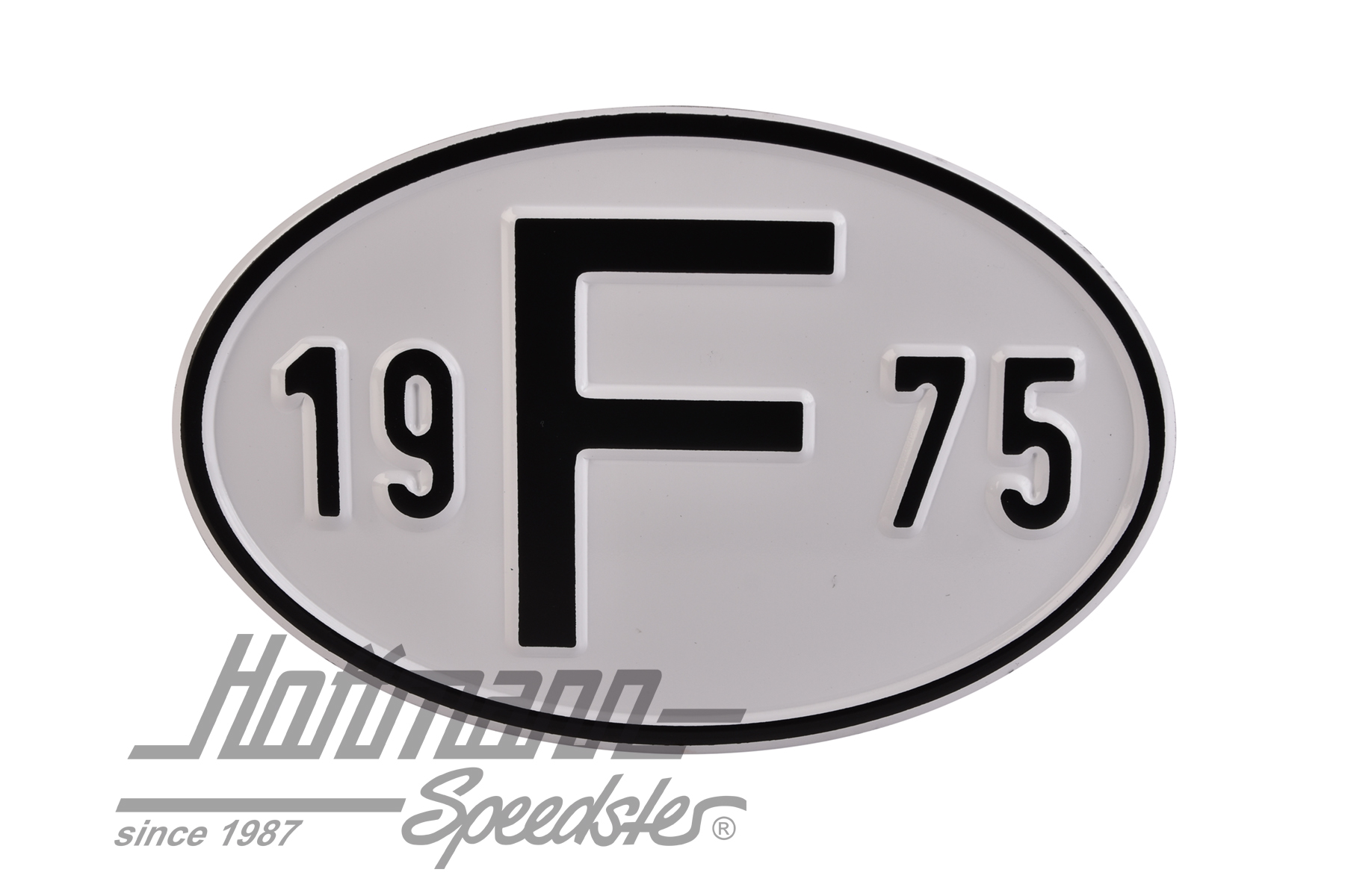 Nationalitätsschild "F", "1975", Alu