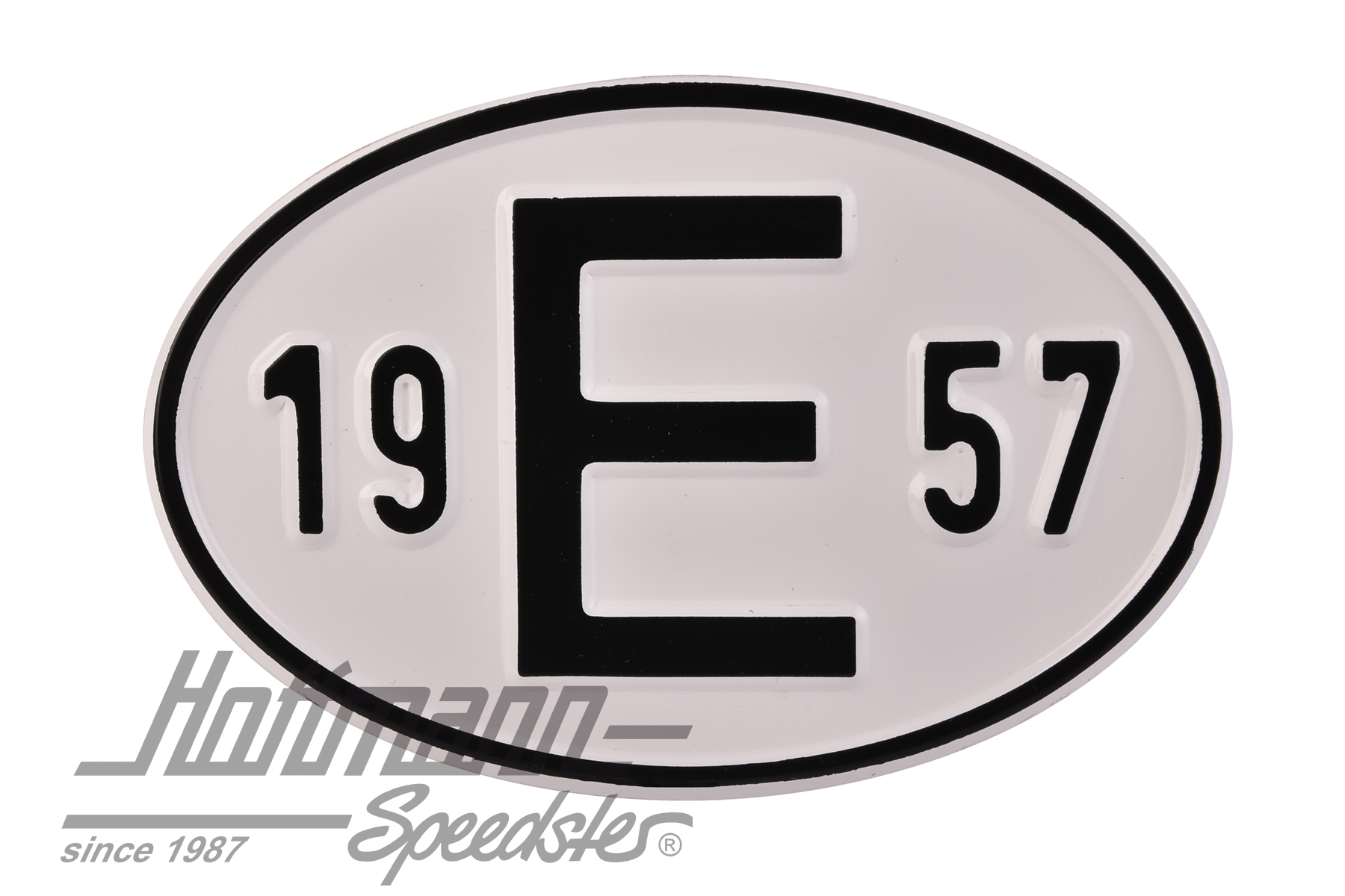 Nationalitätsschild "E", "1957", Alu