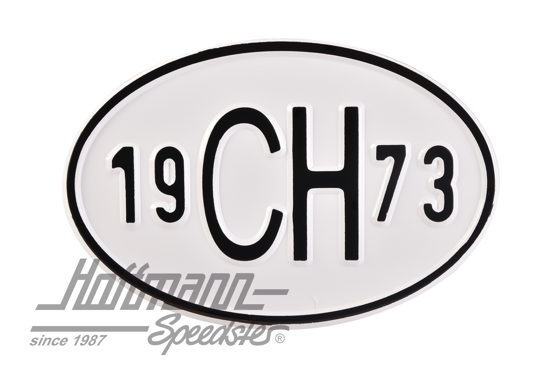 Nationalitätsschild "CH", "1973", Alu