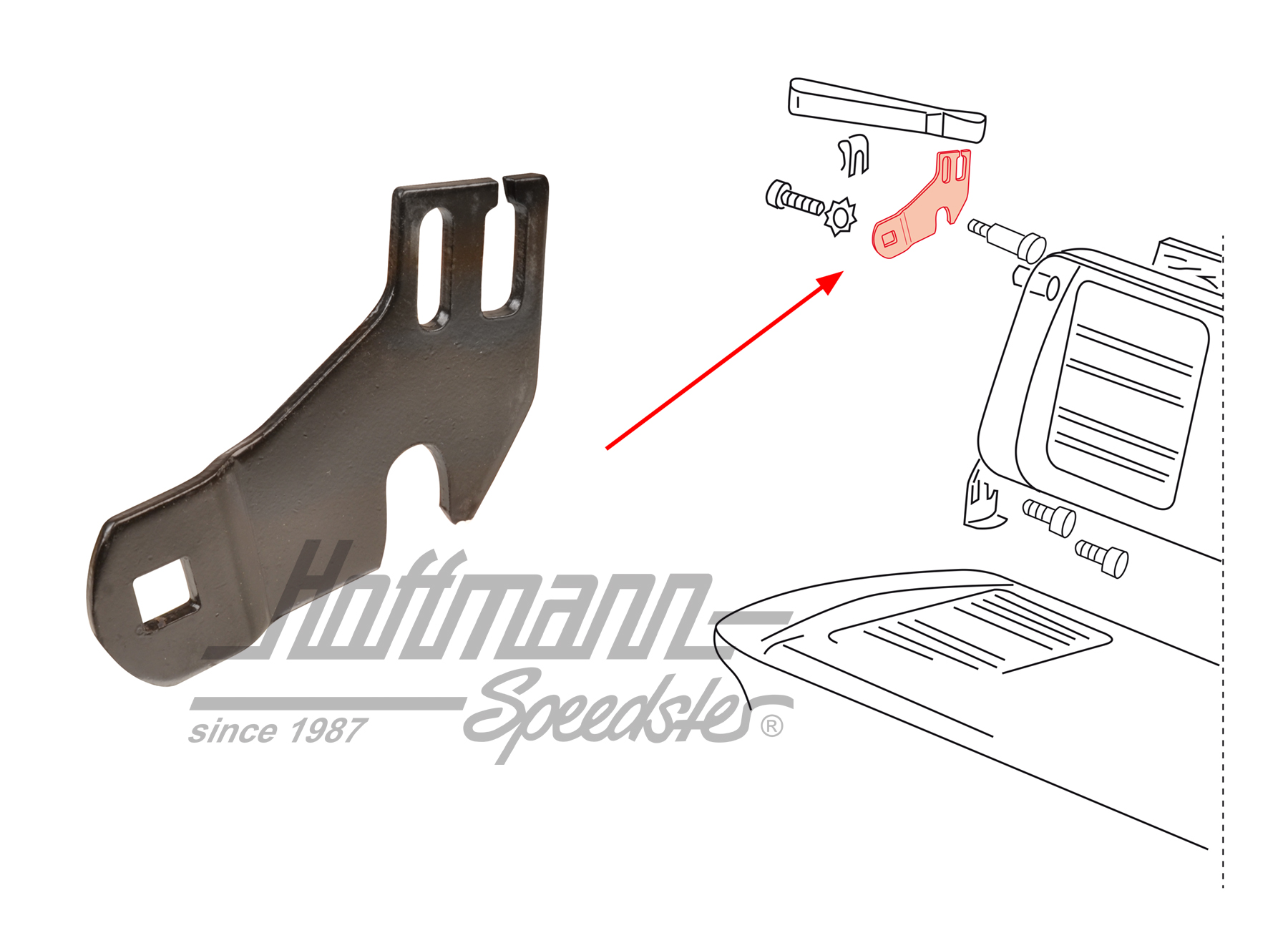 Haken, Sitzbank, hinten, rechts Haken, Sitzbank, hinten, rechts
