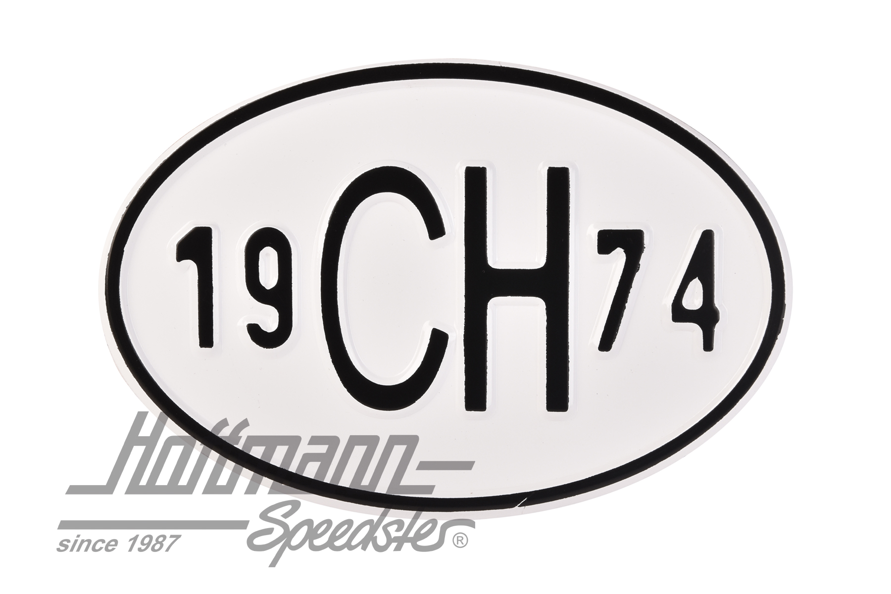 Nationalitätsschild "CH", "1974", Alu